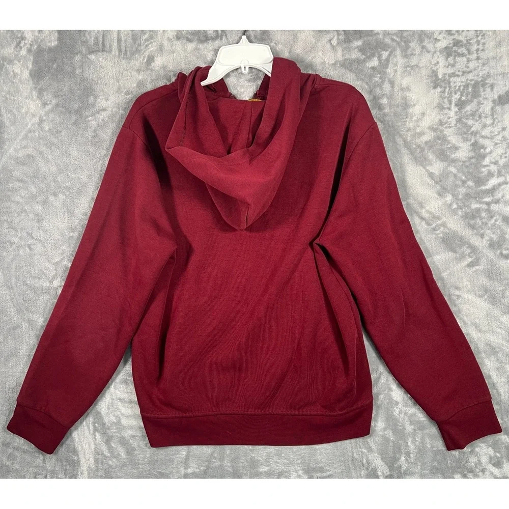 Polo Ralph Lauren Burgundy Red Hoodie Mens Large Full Zip Sweatshirt Black Pony